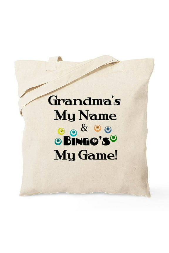 - Grandma And Bingo Tote Bag - Unisex Canvas Tote Bag, Beige, 1-Piece