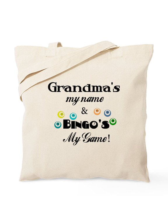 - Grandma And Bingo Tote Bag - Unisex Canvas Tote Bag, Beige, 1-Piece