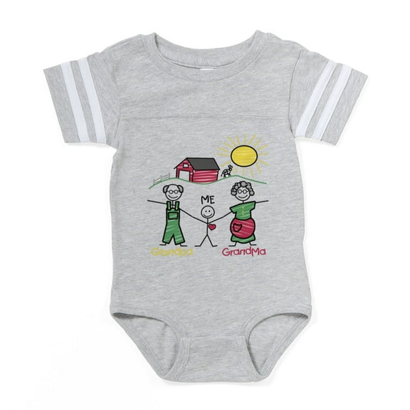 CafePress - Grandma And Me - Cute Infant Baby Football Bodysuit