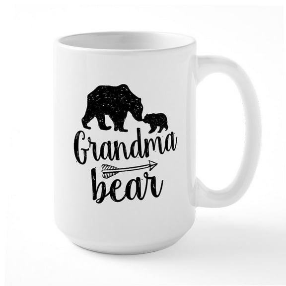 CafePress - Grandma Bear - 15 oz Ceramic Large White Novelty Mug