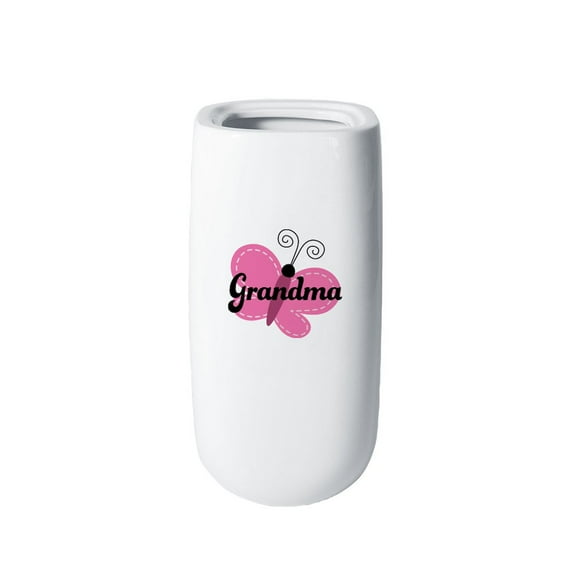CafePress - Grandma Bright Butter - 10" Printed Porcelain Vase for Home Décor, Living Room Shelf, Entryway, Table Decoration