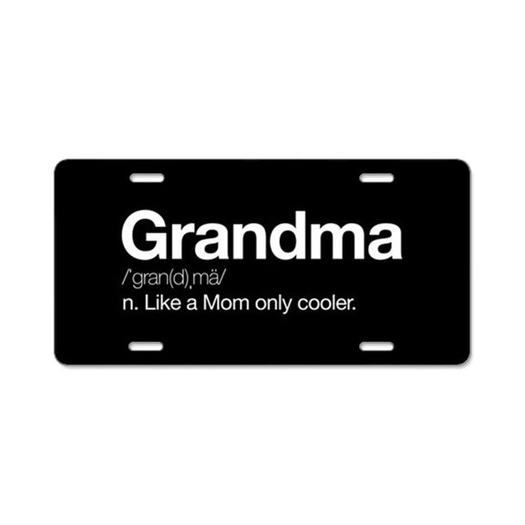 CafePress - Grandma Definition - Aluminum License Plate, Front License Plate, Vanity Tag