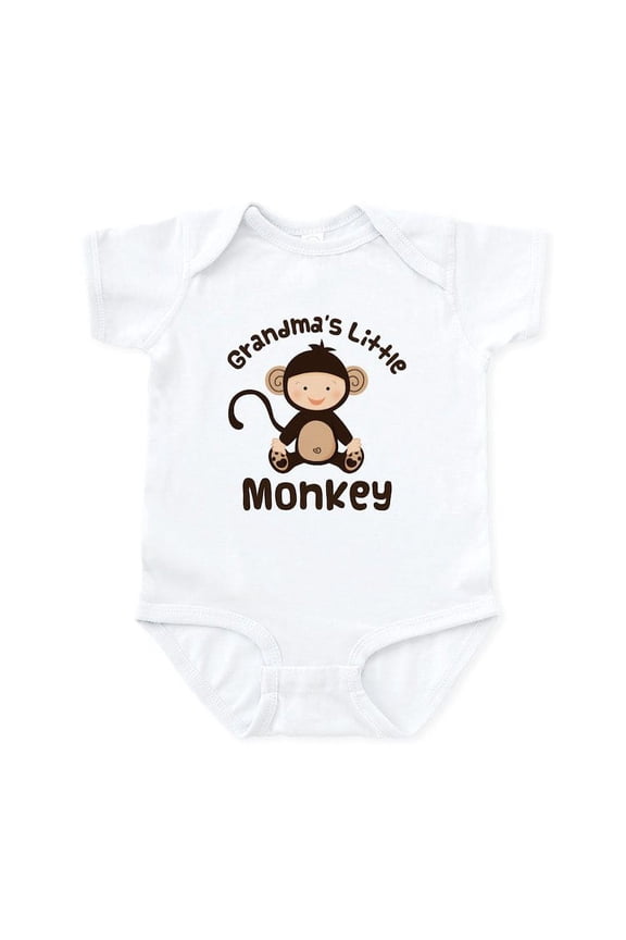 - Grandma Grandchild Monkey Infant Bodysuit - Baby Light Bodysuit, Size Newborn - 24 Months