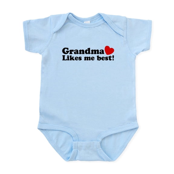 CafePress - Grandma Likes Me Best Infant Bodysuit - Baby Light Bodysuit, Size Newborn - 24 Months