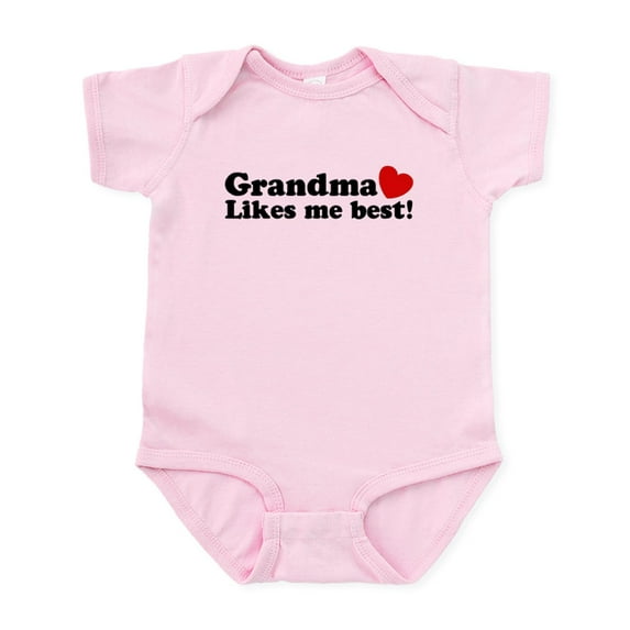 CafePress - Grandma Likes Me Best Infant Bodysuit - Baby Light Bodysuit, Size Newborn - 24 Months