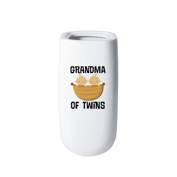 CafePress - Grandma Of Twin Boys - 10" Printed Porcelain Vase for Home Décor, Living Room Shelf, Entryway, Table Decoration