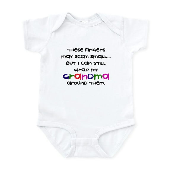 CafePress - Grandma Wrapped Around Finger Infant Bodysuit - Baby Light Bodysuit, Size Newborn - 24 Months