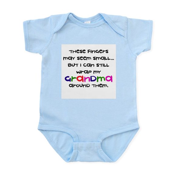 CafePress - Grandma Wrapped Around Finger Infant Bodysuit - Baby Light Bodysuit, Size Newborn - 24 Months