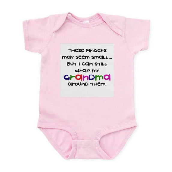 CafePress - Grandma Wrapped Around Finger Infant Bodysuit - Baby Light Bodysuit, Size Newborn - 24 Months