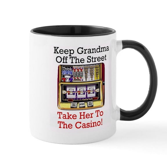 CafePress - Grandma's Lucky Casino Mug Great Gift Idea! - 11 oz Ceramic Mug - Novelty Coffee Tea Cup