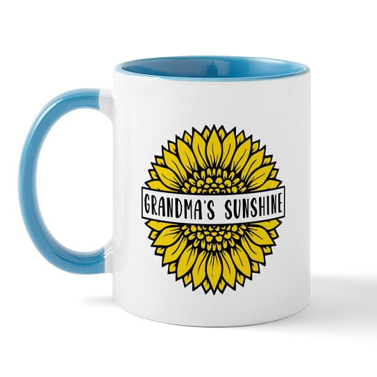 CafePress - Grandma's Sunshine Cute Yellow Sunflower Graphic - 11 oz Ceramic Mug - Novelty Coffee Tea Cup