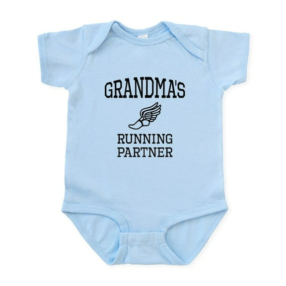 CafePress - Grandmas Running Partner Body Suit - Baby Light Bodysuit, Size Newborn - 24 Months