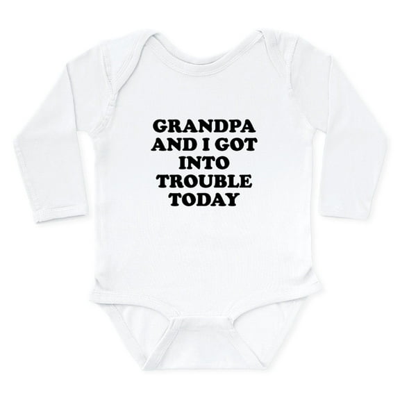 CafePress - Grandpa And I Got Into Trouble Body Suit - Long Sleeve Cotton Baby Bodysuit
