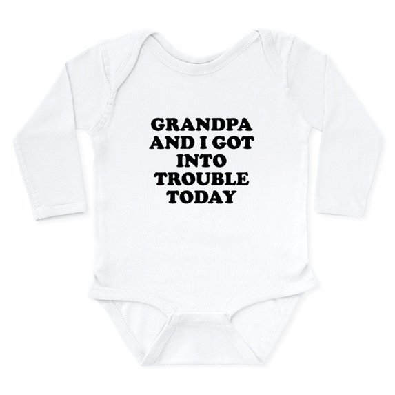 CafePress - Grandpa And I Got Into Trouble Body Suit - Long Sleeve Cotton Baby Bodysuit
