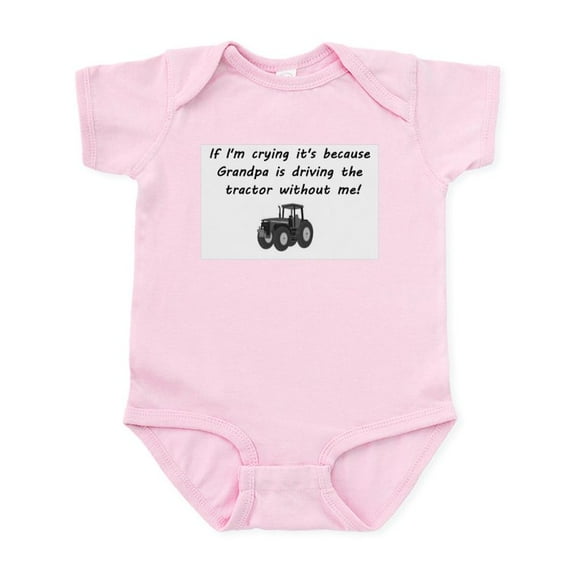CafePress - Grandpa Driving Tractor Body Suit - Baby Light Bodysuit, Size Newborn - 24 Months