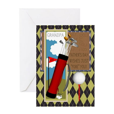 CafePress - Grandpa Golf Club Father's Day Greeting Card With - Greeting Card, Blank Inside Matte