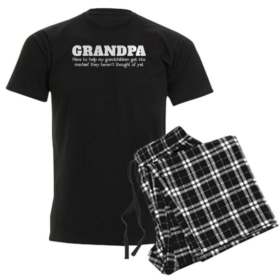 CafePress - Grandpa Mischief Men's Dark Pajamas - Men's Dark Loose Fit Cotton Pajama Set