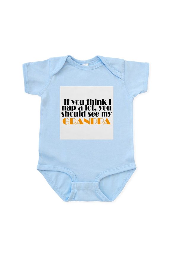 - Grandpa Naps Infant Creeper - Baby Light Bodysuit, Size Newborn - 24 Months