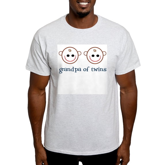 CafePress - Grandpa Of Twins Ash Grey T Shirt - Men's Classic Graphic T-Shirt