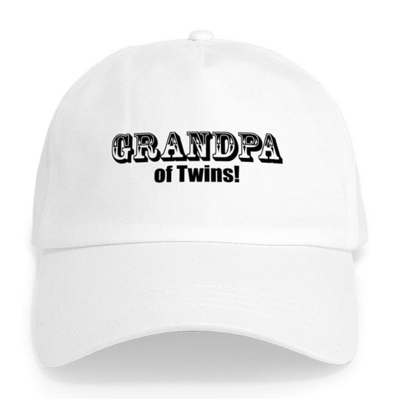 CafePress - Grandpa Of Twins Cap - Adjustable 100% Brushed Unisex Casual Cotton Baseball Cap, Beige, 1