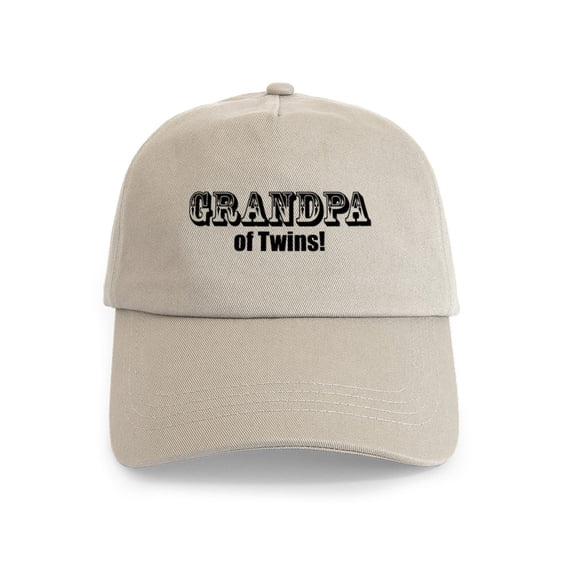 CafePress - Grandpa Of Twins Cap - Adjustable 100% Brushed Unisex Casual Cotton Baseball Cap, Beige, 1