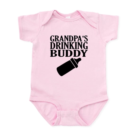 CafePress - Grandpa's Drinking Buddy Body Suit - Baby Light Bodysuit, Size Newborn - 24 Months