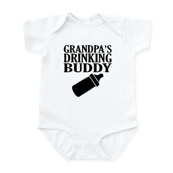 CafePress - Grandpa's Drinking Buddy Body Suit - Baby Light Bodysuit, Size Newborn - 24 Months
