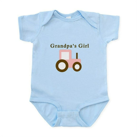CafePress - Grandpa's Girl Pink Tractor Infant Bodysuit - Baby Light Bodysuit, Size Newborn - 24 Months