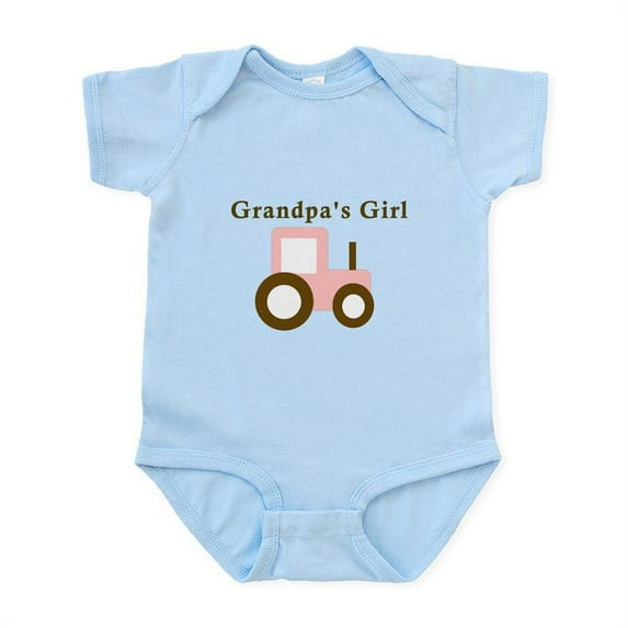 CafePress - Grandpa's Girl Pink Tractor Infant Bodysuit - Baby Light Bodysuit, Size Newborn - 24 Months
