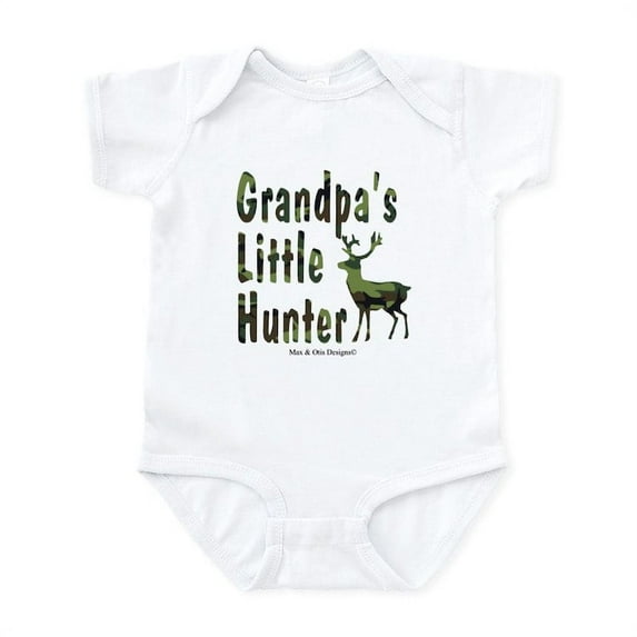 CafePress - Grandpa's Little Hunter Body Suit - Baby Light Bodysuit, Size Newborn - 24 Months