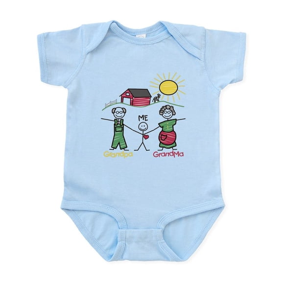 CafePress - Grandparents And Me Infant Bodysuit - Baby Light Bodysuit, Size Newborn - 24 Months