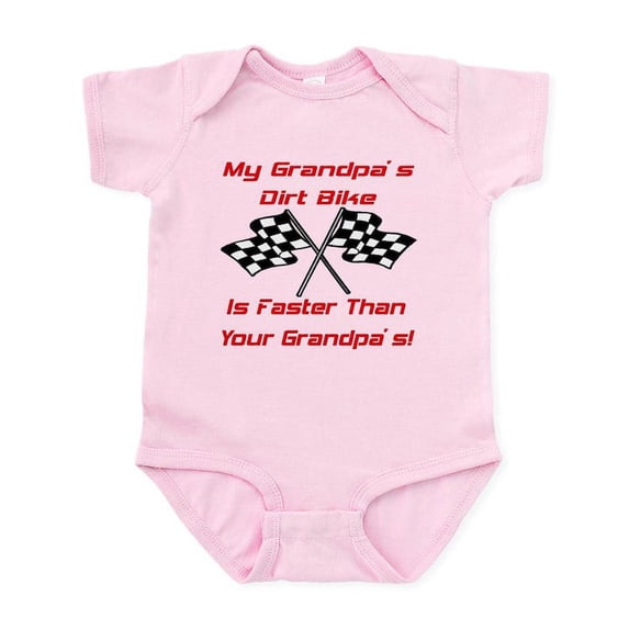 CafePress - Grandpas Dirt Bike Is Fast Infant Bodysuit - Baby Light Bodysuit, Size Newborn - 24 Months
