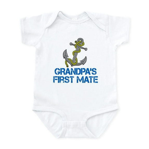 CafePress - Grandpas First Mate Body Suit - Baby Light Bodysuit, Size Newborn - 24 Months