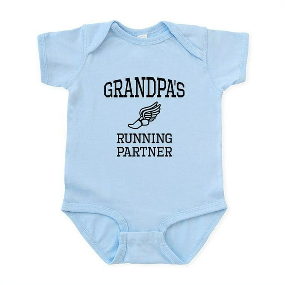 CafePress - Grandpas Running Partner Body Suit - Baby Light Bodysuit, Size Newborn - 24 Months