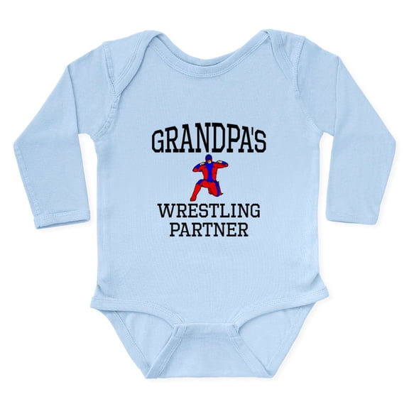 CafePress - Grandpas Wrestling Partner Body Suit - Long Sleeve Cotton Baby Bodysuit