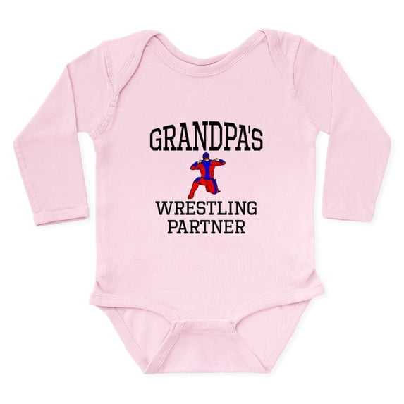 CafePress - Grandpas Wrestling Partner Body Suit - Long Sleeve Cotton Baby Bodysuit