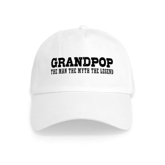 CafePress - Grandpop The Man The Myth The Legend Cap - Adjustable 100% Brushed Unisex Casual Cotton Baseball Cap, Beige, 1