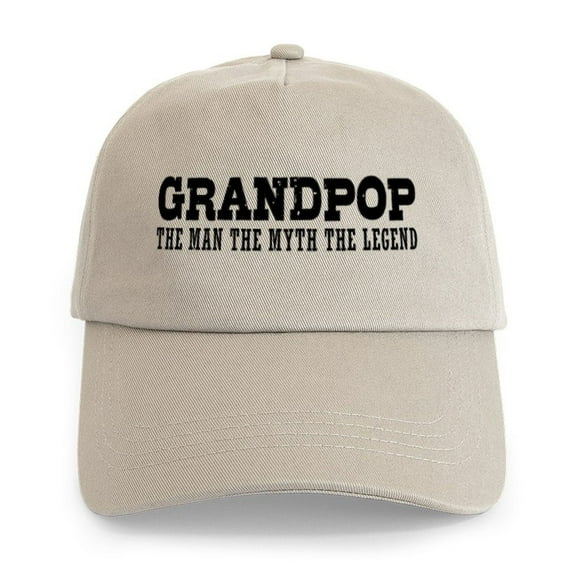 CafePress - Grandpop The Man The Myth The Legend Cap - Adjustable 100% Brushed Unisex Casual Cotton Baseball Cap, Beige, 1