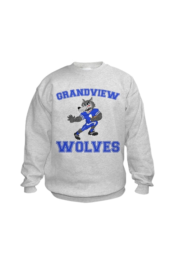 - Grandview Wolves Kids Sweatshirt - Kids Sweatshirt, Youth Crew Neck Sweatshirt