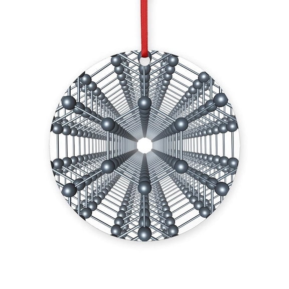 CafePress - Graphene Sheets, Artwork - Round Wood Ornament 4"