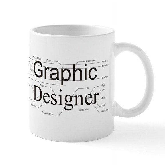 CafePress - Graphic Designer Mug - 11 oz Ceramic Mug - Novelty Coffee Tea Cup
