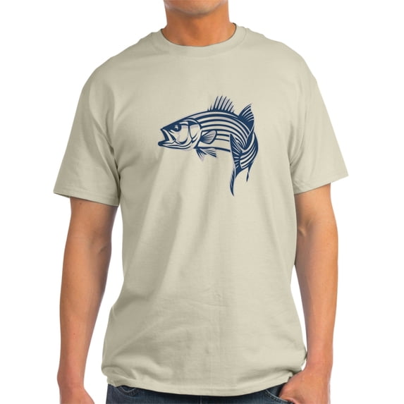 CafePress - Graphic Striped Bass - Light T-Shirt - CP
