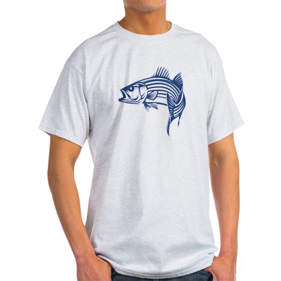 CafePress - Graphic Striped Bass - Light T-Shirt - CP