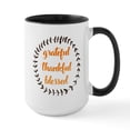 thumbnail image 1 of CafePress - Grateful Thankful Blessed - 15 oz Ceramic Large White Novelty Mug, 1 of 4
