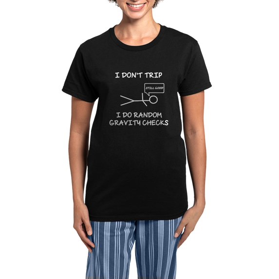 CafePress - Gravity Check Pajamas - Women's Short Sleeve Print T-Shirt and Pants Dark Cotton Pajama Set