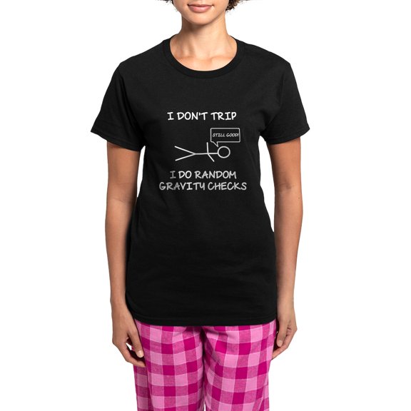 CafePress - Gravity Check Pajamas - Women's Short Sleeve Print T-Shirt and Pants Dark Cotton Pajama Set