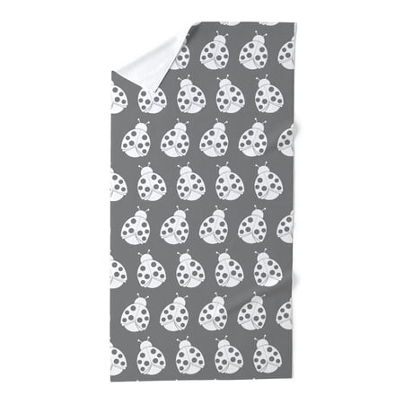 CafePress - Gray And White Cute Ladybugs Pattern - Large Beach Towel, Soft 30"x60" Towel with Unique Design