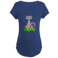 thumbnail image 1 of CafePress - Gray Cat In Spring Tulip Flowers Maternity T Shirt - Maternity Dark T-Shirt, 1 of 3