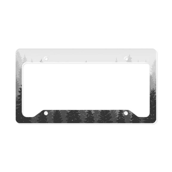 CafePress - Gray Forest License Plate Holder - Aluminum License Plate Frame, License Tag Holder