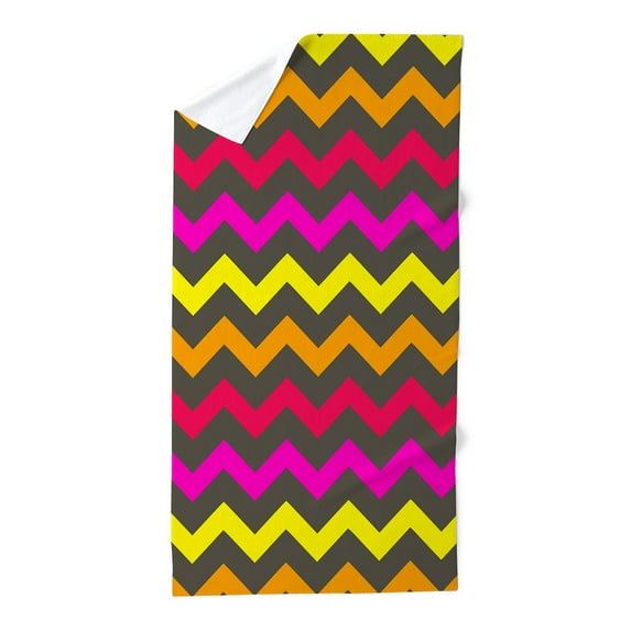 CafePress - Gray Orange Red Chevron Pattern - Large Beach Towel, Soft 30"x60" Towel with Unique Design